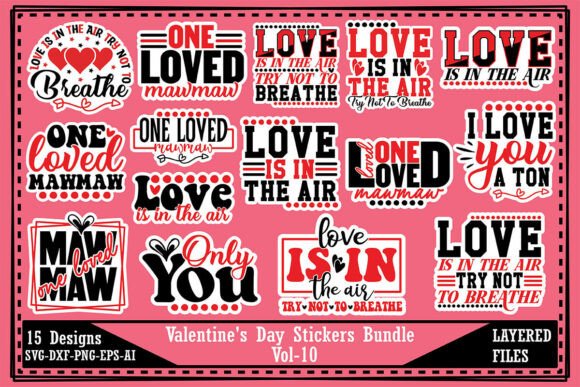 Download Valentine's Day Stickers Bundle Vol-10 - Valentine's day stickers Collection